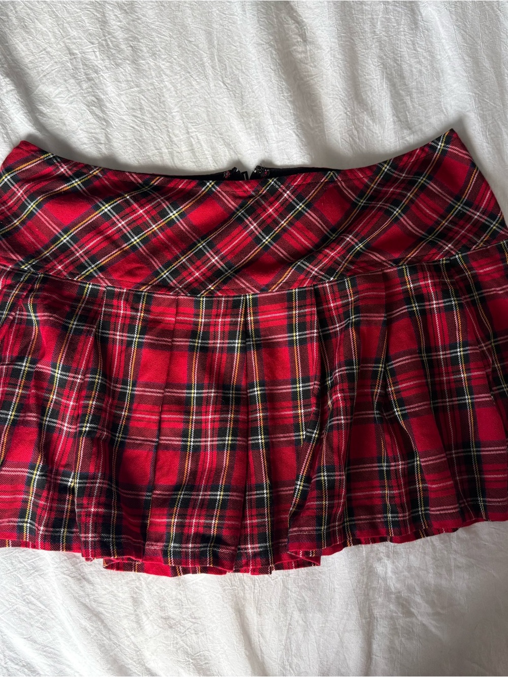 Royal Bones Red Plaid Pleated Mini Skirt XXL Punk Goth Emo Y2K Schoolgirl